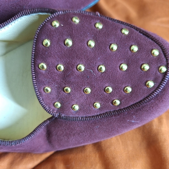 Taryn Rose Keshy Wedge Slip Ons Port Wine Suede 8.5M - Picture 4 of 10